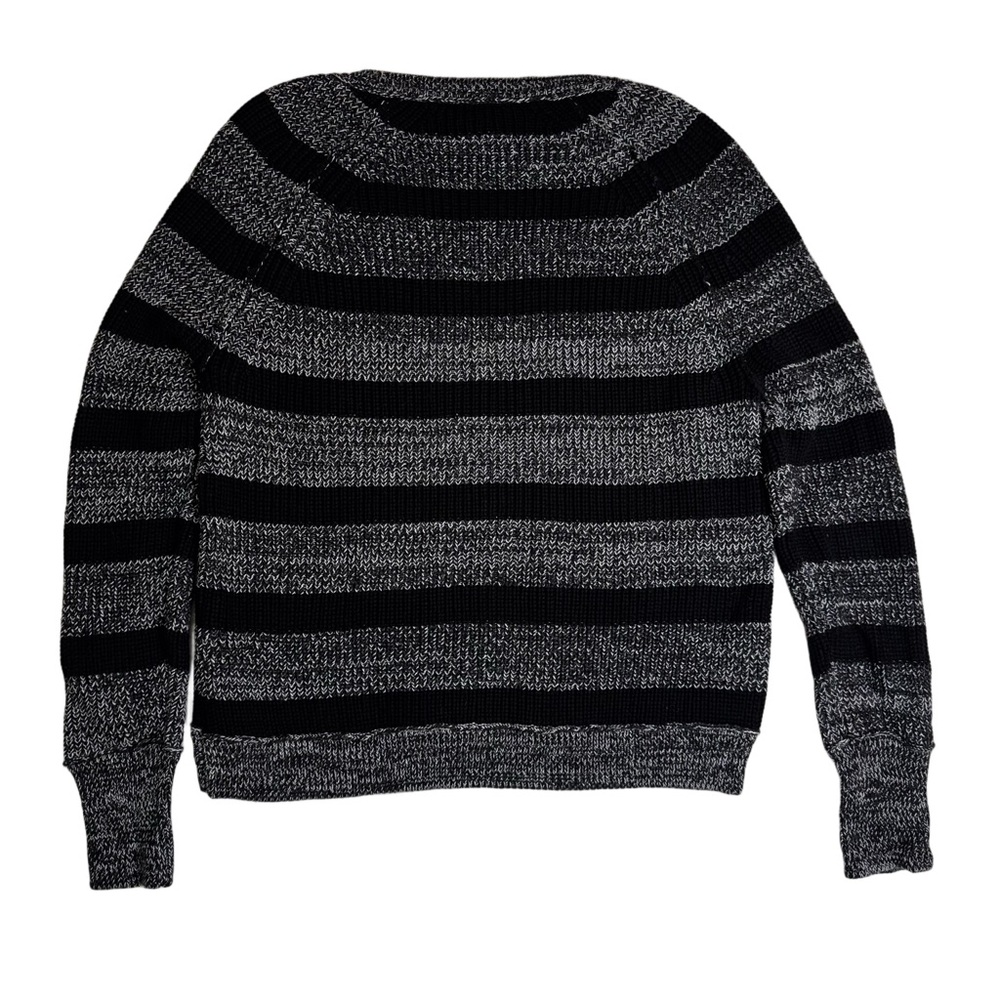 Victoria's Secret Black and Gray Striped Sweater Size Small Zipper Detail NWOT - Picture 4 of 11